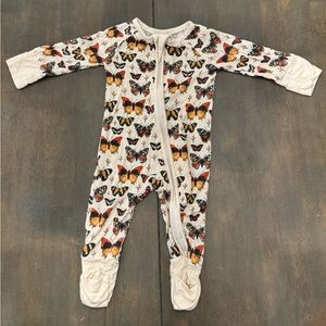 Little One Shop Co Bamboo Footie - Butterflies